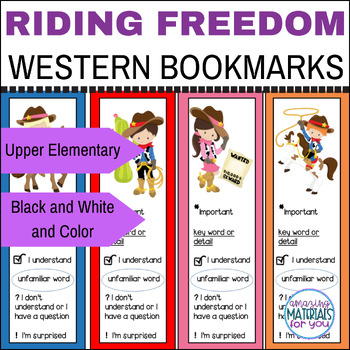 Preview of Riding Freedom Western Text Coding Bookmarks for Reading Comprehension