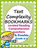 Text Complexity Bookmarks- Leveled Reading Comp Questions