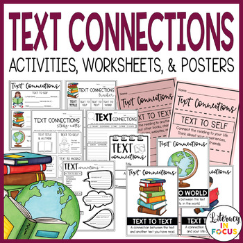Preview of Text Connections Activities | Anchor Chart | Worksheets | Posters | Digital 