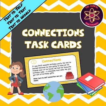 Preview of Text Connections Distance Learning Task Cards | Text to Self, Text & World