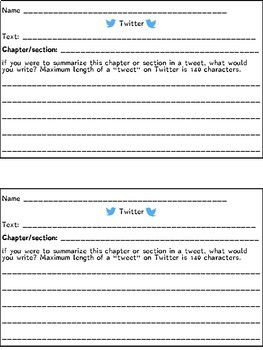 Text Connections Using Twitter by Heather's Online Classroom | TPT