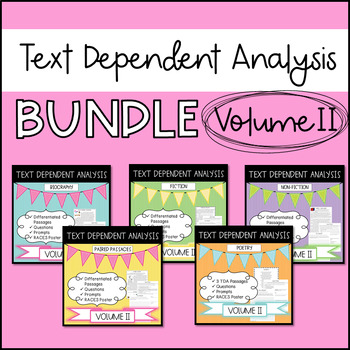 Preview of Text Dependent Analysis - Bundle of Passages, Prompts and Questions - V2