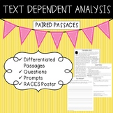 Text Dependent Analysis - TDA - Paired Passages, Prompts a