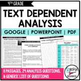 Text Dependent Analysis- TDA Text Evidence Writing 4TH GRA