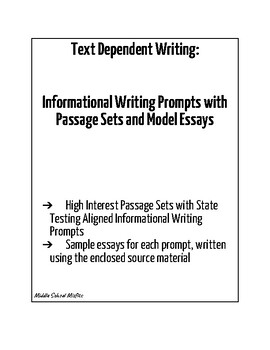 Preview of Text Dependent Essay Bundle- Informational/Expository