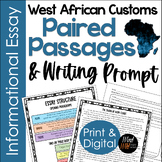 Paired passages with writing prompts informational Writing