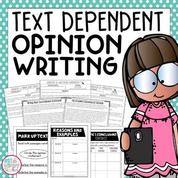 Preview of Text Dependent Opinion Writing Unit