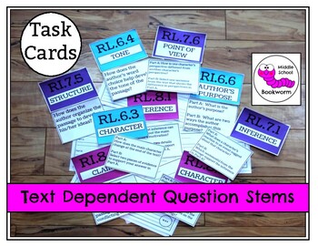 Sticky Note Text-Dependent Question Stems EDITABLE by Create-Abilities