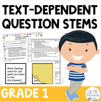 Preview of Text Dependent Question Stems | 1st Grade