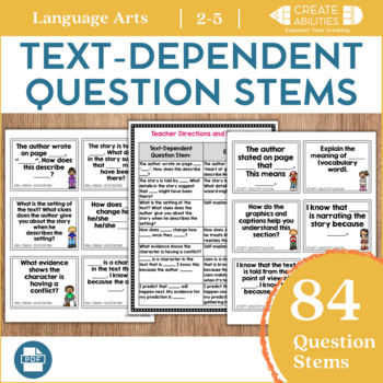 Preview of Text Dependent Question Stems