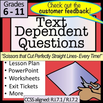 Preview of Text Dependent Questions,Text Complexity, and ReReading