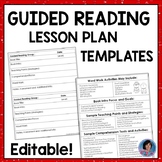 Guided Reading and Small Group Lesson Plan Templates {Editable}