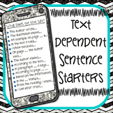Text Dependent Sentence Starters