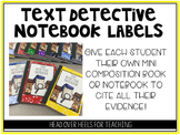 Text Detective Notebook Labels