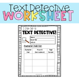 Text Detective Practice Worksheet