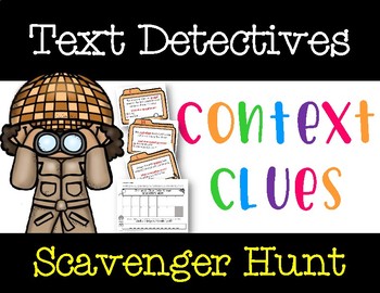 Preview of Text Detectives: Context Clues Scavenger Hunt Game (FREE Video in Description)