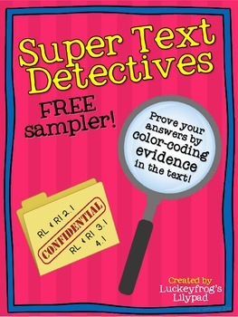 Preview of Text Detectives- Find the Text Evidence FREEBIE Sampler!