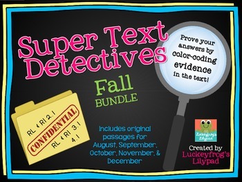 Preview of Text Detectives- Find the Text Evidence Fall BUNDLE! (August- December)