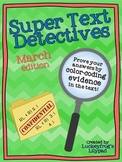 Text Detectives- Find the Text Evidence! March Edition
