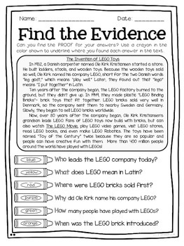 Text Detectives Jr.- Find the Text Evidence! September (2nd Grade)