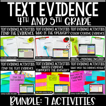 Preview of Text Evidence Activities | Citing Text Evidence with Digital Activities