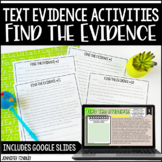 Text Evidence Activities | Find the Evidence Printables wi