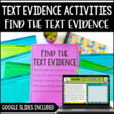 Text Evidence Activities | Find the Evidence Task Cards w/