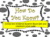 Text Evidence Bulletin Board display with copybook notes- 