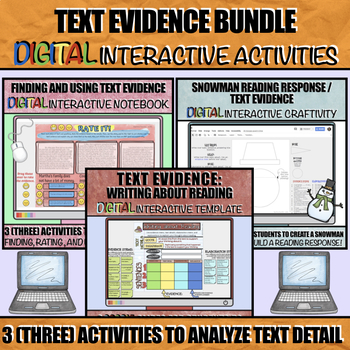 Preview of Text Evidence Bundle: DIGITAL Interactive Activities