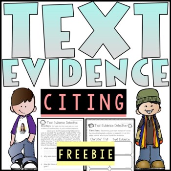 Text Evidence Citing Reading Worksheet(Freebie!) by Mrs Casellas Classroom