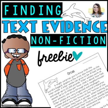 Preview of Text Evidence Citing Work Sheet (Non-Fiction Freebie!)