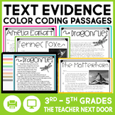 Text Evidence Differentiated Passages - Color Coding Activities