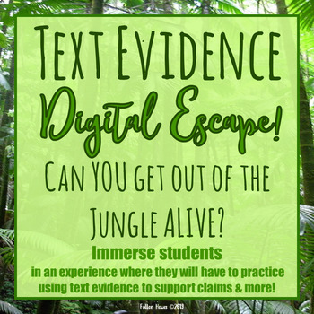 Preview of Citing Text Evidence Digital ESCAPE ROOM! Virtual Field Trip Game & ELA Review