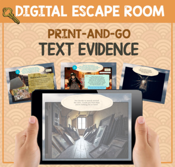 Preview of Text Evidence Digital Escape Room Adventure