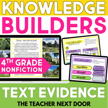 Preview of Text Evidence Digital Reading Unit for 4th Grade - Text Evidence Activities