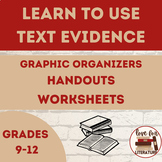 Text Evidence Graphic Organizers Textual Evidence Handouts