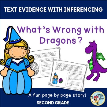 Preview of Text Evidence - Inferencing - 2nd Grade - Dragon Themed - Print and Digital