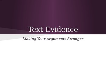 Preview of Text Evidence PPT with Guided Notes
