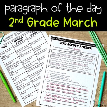 Preview of Text Evidence Passages for 2nd Grade - March Edition