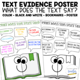 Text Evidence Poster and Bookmarks