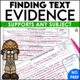 Text Evidence Proof Frames for Reading Comprehension for A