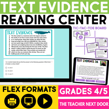 Preview of Text Evidence Reading Center - Text Evidence Reading Game Activity Nonfiction