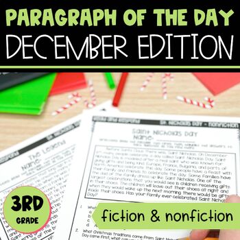 Preview of Text Evidence Reading Paragraph of the Day December Edition