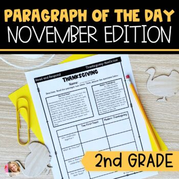 Preview of Text Evidence Reading Paragraph of the Day November Edition | 2nd Grade