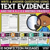 Citing Text Evidence Reading Passages Worksheets RACES Wri