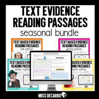 Preview of Text Evidence Reading Passages BUNDLE with Digital