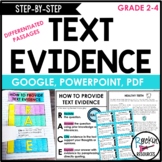 Text Evidence Differentiated Reading Passages - Task Cards