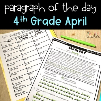 Preview of Text Evidence Reading Passages for 4th Grade - April Edition
