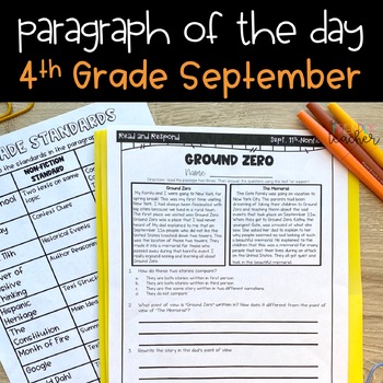 Preview of Text Evidence Reading Passages for 4th Grade - September Edition