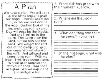 Text Evidence Reading Passages With Short Vowels FREEBIE